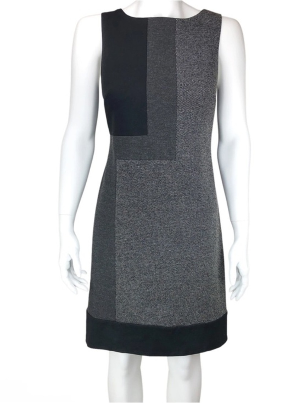 White House black market color block black gray sheath dress